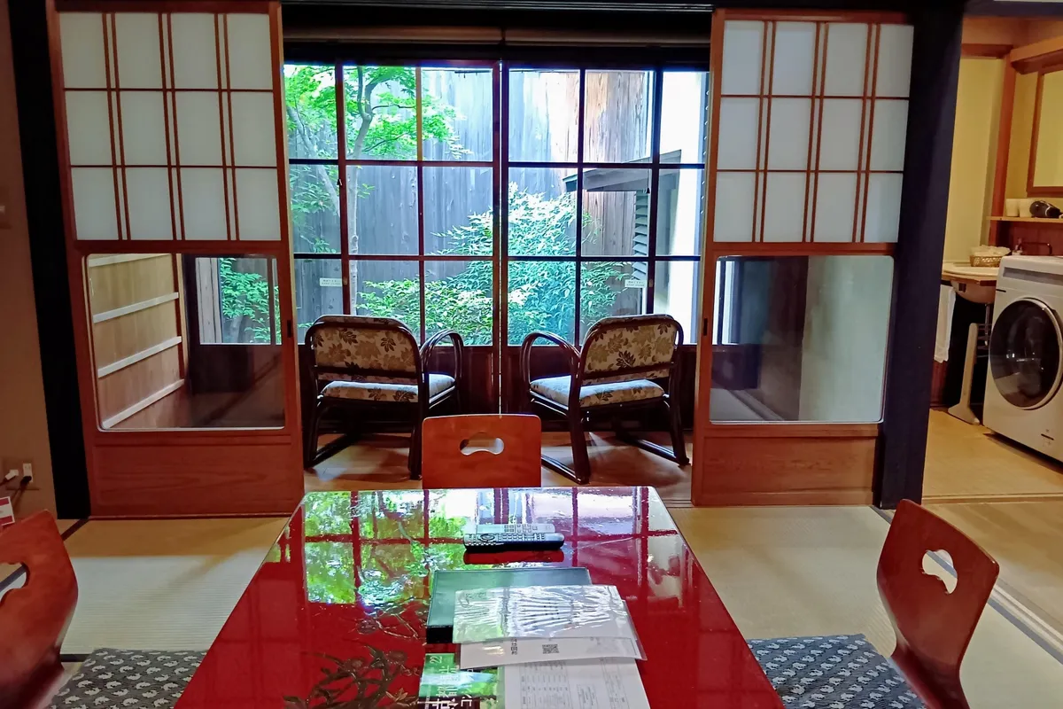 Living room at Nishi-no-Tai, looking toward the garden
